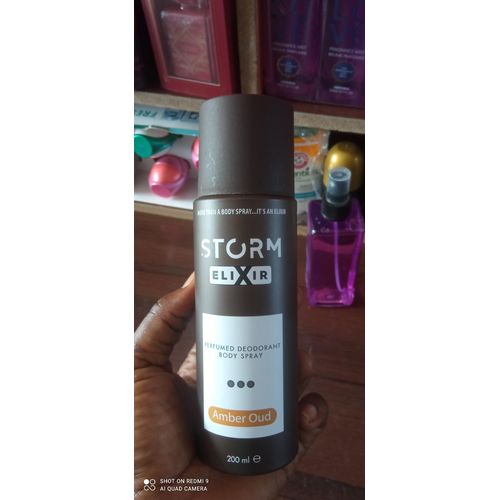 Storm Elixir Amber Oud Deodorant Spray. Nafdac No: A2-109038