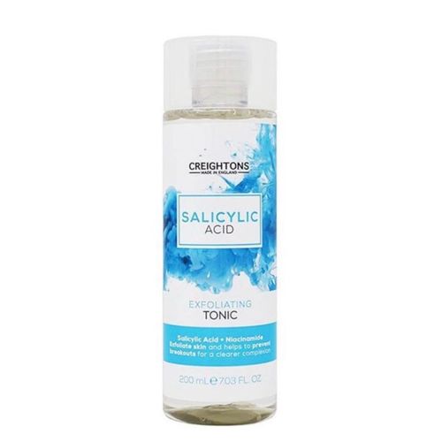 Creightons Salicylic Acid Exfoliating Tonic 200ml, a leave-on facial toner formulated with 1% salicylic acid and 1% niacinamide