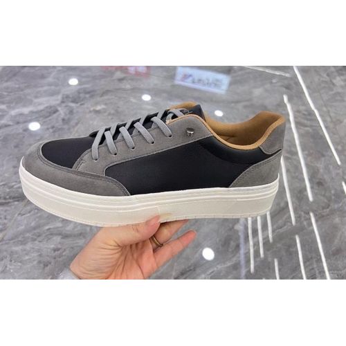 Men Lace Up Black/Grey Shoe