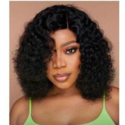 Celebrity super soft curl wig with T frontal natural color 14 inches