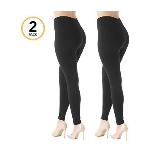 2 In 1 Full Length Ladies Leggings - Black