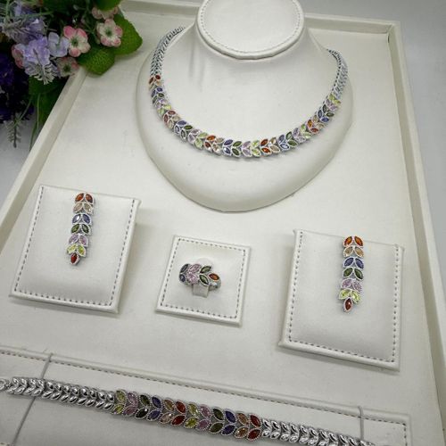 3pcs Women's Jewelry Set Rhinestone Earrings Necklace New Wedding Party Luxury Accessories