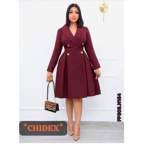 Beautiful office gown for ladies (without belt)