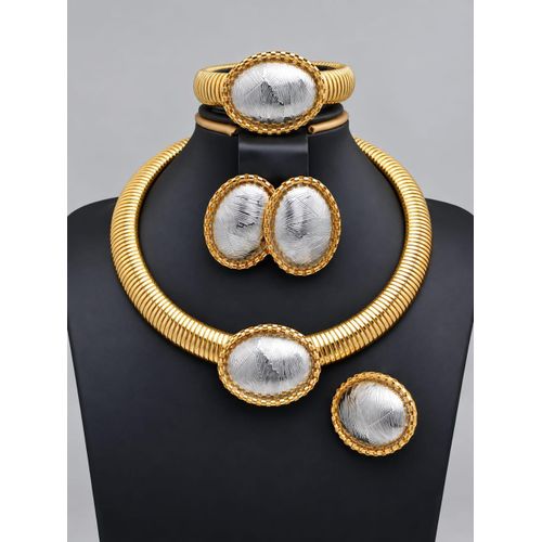 DUBAI LEGACY: 4-PIECE ICED-OUT GOLD ZIRCONIA COLLECTION