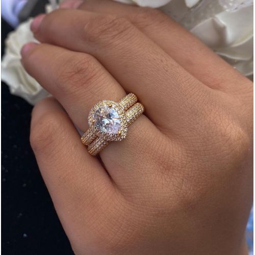 Italian 18karat Gold Plated Wedding Ring Sets BNY