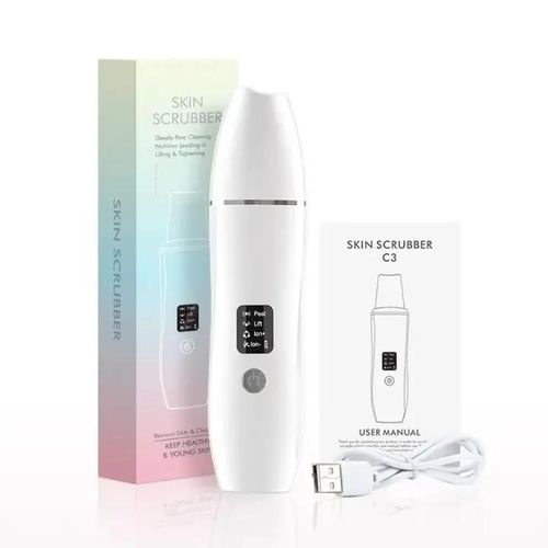 Skin Scrubber Face Spatula Skin Spatula Pore Cleaner Blackhead Remover Tools for Facial Deep Cleansing-4 Modes -White