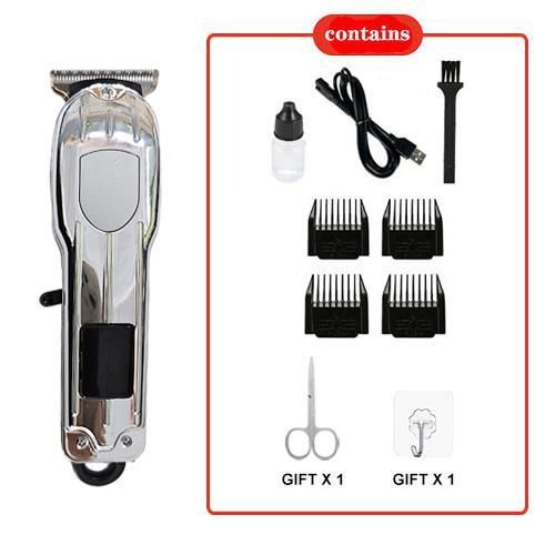 Smart Rechargeable Hair Trimmer/Shaving Machine comes with Shaver, Oil bottle ,Brush ,Charging cable & User Guide-Silver