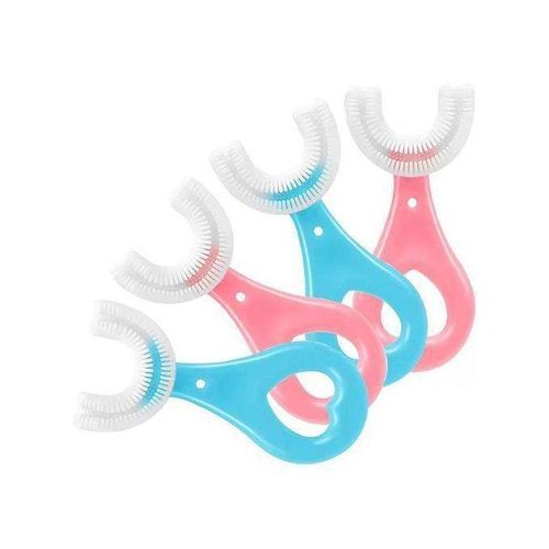4PCS Kids Teeth Cleaning Brush, Blue and Pink U-Shape Oral Tooth For 0.8-6 Years Children