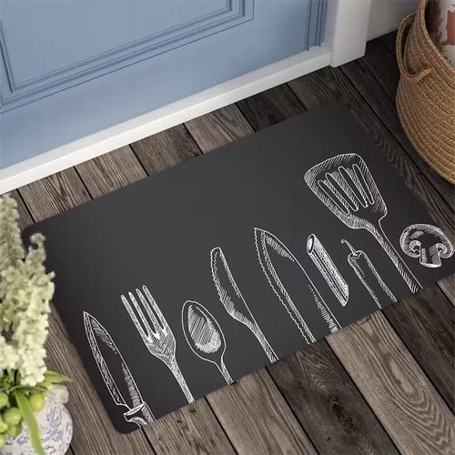 Thick 1.1Cm Kitchen Mat, Classic Black Kitchen Accessory Mat, Extra Thick And Durable, Suitable for Kitchen, Living Room, Hallway, Balcony, And Home Decor(60*40cm,1pc)
