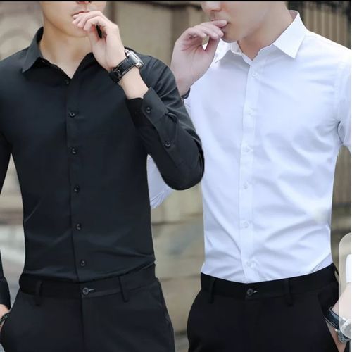 Two Corporate Long Sleeves Shirts For Men. Black,White