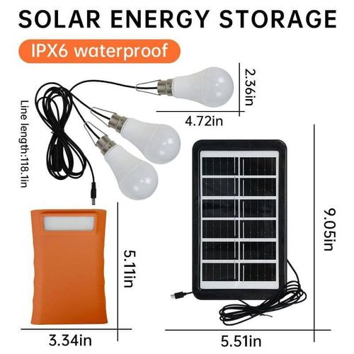 Solar Energy Kit (Powerbank Solar Panel 3 bulbs)