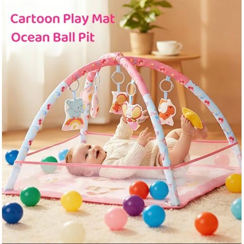 Baby Playpen Fitness Rack Toy Ocean Ball Pit Game Blanket with 20pcs Ocean Balls