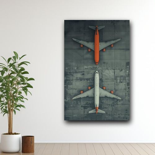 Plane Face Off Wall Art Framed Canvas