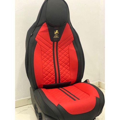 Universal High Quality Leather Horse Seat Cover- Red And Black