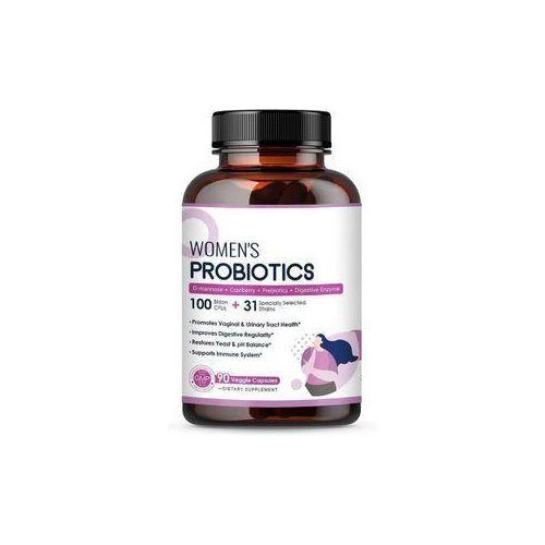 Fast Ultra-Strength Women’s Probiotics 100 Billion CFU – Vaginal Health, UTI Support, Gut Balance, D-Mannose + Cranberry + Prebiotics + Digestive Enzymes (90 Capsules) Brown