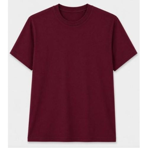 UNISEX OVERSIZED POLO T SHIRT GYM T SHIRT ROUND NECK SHORT SLEEVE: Wine