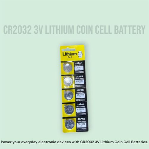 CR2032 3V Lithium Coin Cell Battery 5pcs Pack Long Lasting Battery for Watch, Car Key, Remote, Scale, Calculator & CMOS