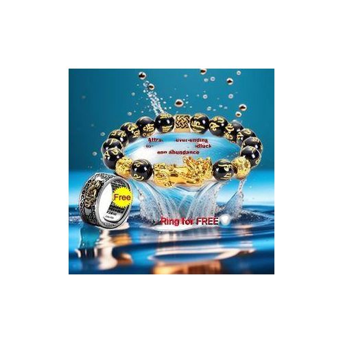Fortified Feng Shui Black Obsidian Wealth Bracelet And Ring