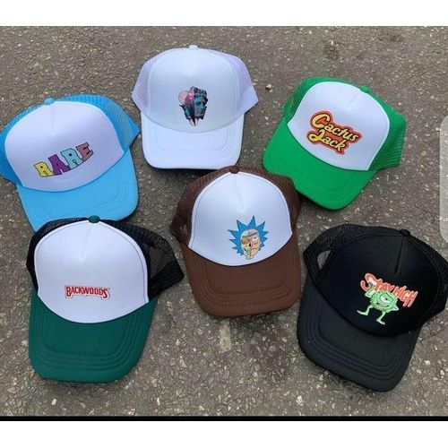 6-In-1 Unisex Graphic Printed Mesh Trucker Face Caps Set