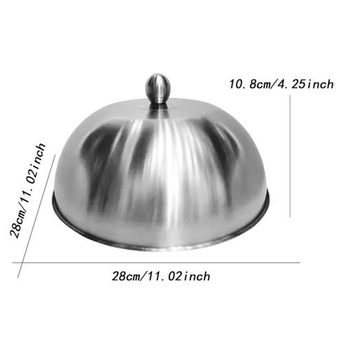 Cheese Melting Dome, Burger Cover, Universal, Basting Cover, Stainless Steel for Steaks Teppanyaki Sandwiches Barbecue, 28cmx28cmx10.8cm