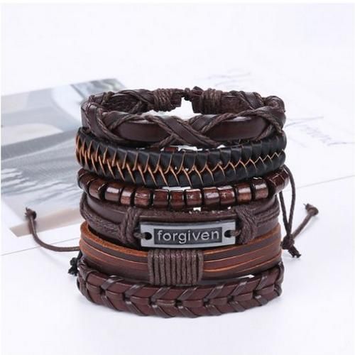 Luxury Multi-Layer Leather Beaded Bracelet Set for Men & Women – Adjustable Wristband