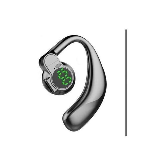 Single Ear Wireless Bluetooth Earbud with Ear Hook, Digital LED Display, Hands-Free Calling & Clear Stereo Sound – Portable Sports Headset for Music, Calls, Driving & Daily Use - Black