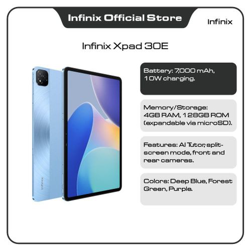 Xpad 30E, 11, FHD+ Display, MediaTek Helio G80 Processor, Large 7000mAh battery, 128gb Rom 4gb Ram, Deep Blue