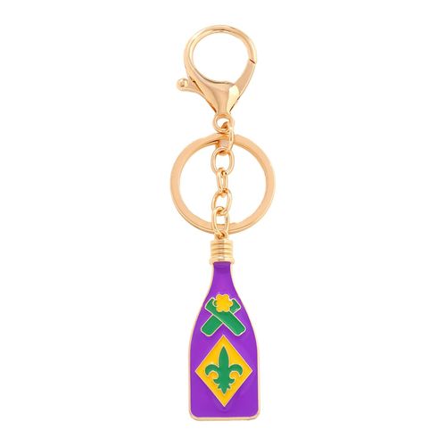 Mardi Gras Bottle Pendants Keychain Easy-to-Hang Keyring Bag Pendants for Holidays Birthdays PresentThe Wine Bottle NO5419