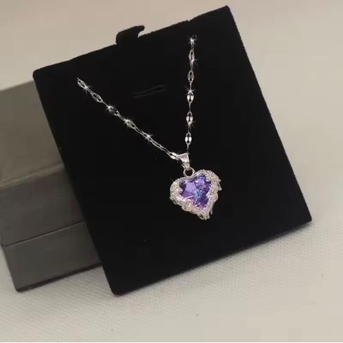 SILVER HEART PENDANT AND NECKLACE JEWELRY SET