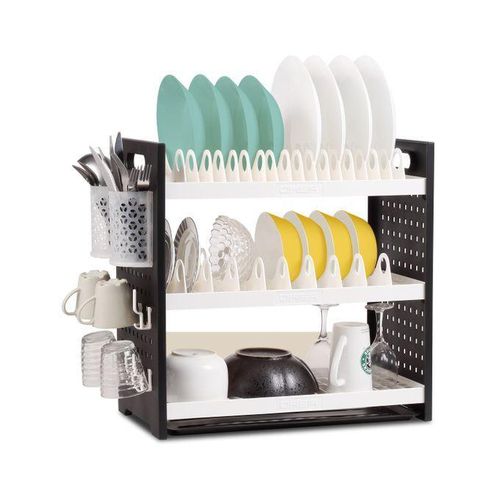 Rustless 3-tier Plastic Dish Drainer And Plate Rack