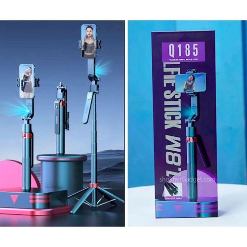 Q185 Auto Face Tracking Selfie Stick Quadrapod with Remote Control