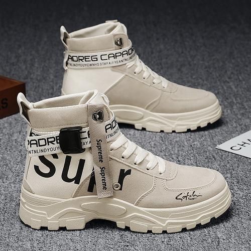 Fashionable new style 2026 Mens Casual High-Top Shoes Running Sneakers - Beige