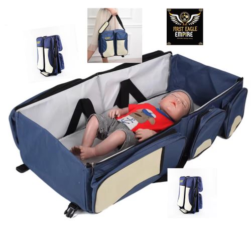 Multipurpose mom bag 2-In-1 Portable Baby Bed, Baby Diaper Bag With Foldable Travel Bed. Baby traveling bag. Diaper Bag. New mom bag. Mommy travel carry bag/bed. Bed for New born bed