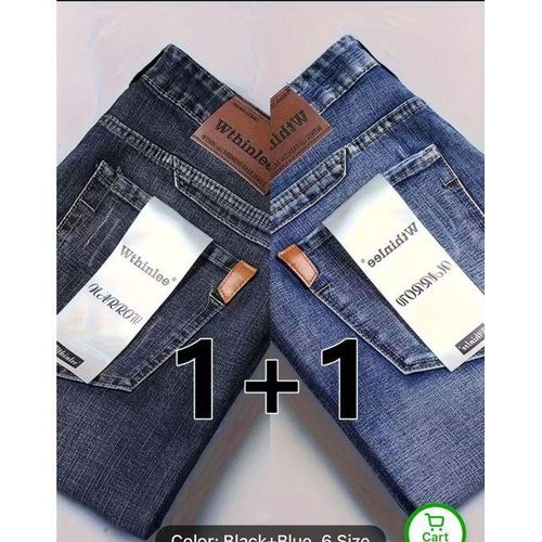 Quality Non Fade Blue And Black Jean For Men