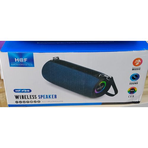 HF HF-F96 Waterproof Portable Bluetooth Speaker with Radio & RGB Light -BLACK
