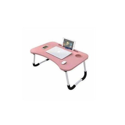 Adjustable Foldable Laptop & Bed Side Table- PINK