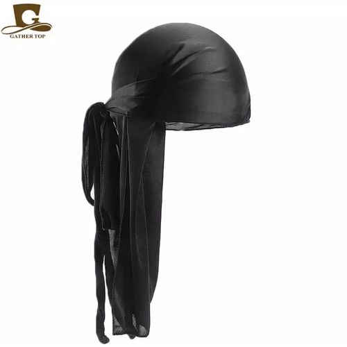 Extra Long Titan Luxury Silky Plain Black DURAG - DOO RAG