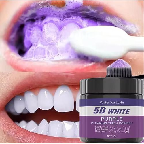 Purple Teeth Cleaning Powder - No Sulfuric Acid, Deep Cleansing and Polishing, Portable Daily Use and Travel