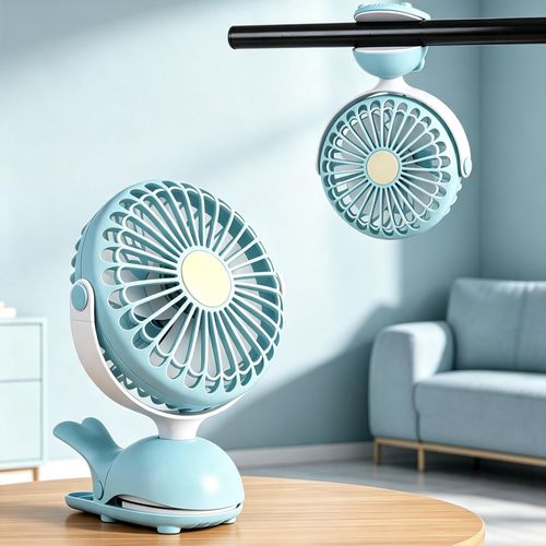 Rechargeable USB Clip Fan, Portable 720° Adjustable Desk Fan with 4 Speed Settings, Quiet Cooling Fan for Office, Bedroom, Baby Stroller, Camping & Golf Cart