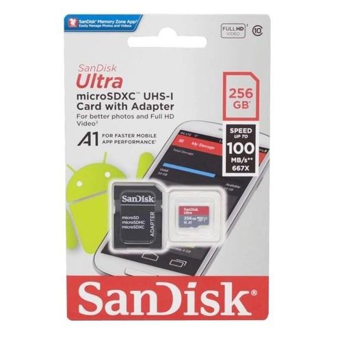 Ultra 256GB 100MB/s Micro SD+ Adapter