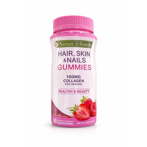 Nature’s Benefit Optimal Solutions Hair, Skin And Nails Gummies With Biotin - 60 Counts