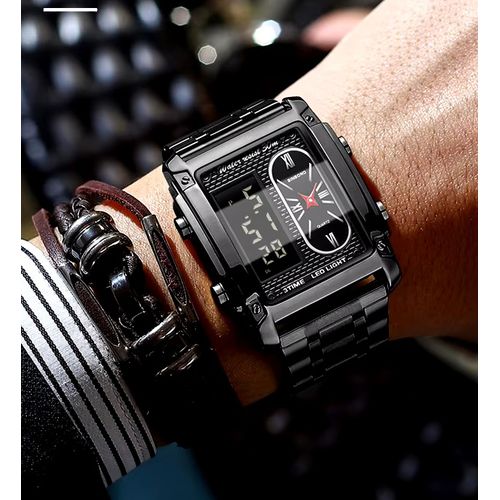 Top Rugged & Superior Quality Non Fading Big Wrist Watch + Free Rugged Bracelet For Big Men