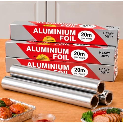 Aluminum Foil Roll - Extra Wide Baking Sheet, Oven, Grill, Deep Fry - Heat Resistant, Non-Stick, Easy Cleanup - Commercial & Home Organization Kitchen Use - Disposable, Grilling Essentials, for Christmas Decorations, Halloween Props