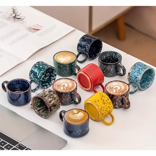 6pcs Ceramic Coffee Cup Set, Small Coffee Cups 2.37Oz, Suitable for Home And Office Reception Use, Father'S Day Mother'S Day Wedding Anniversary Gift