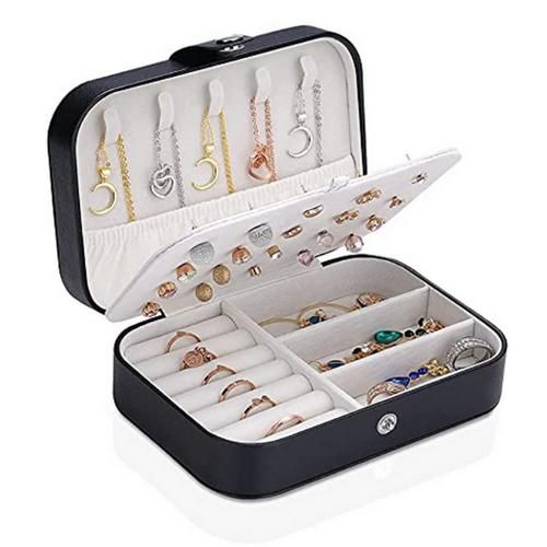 Makeup Case Double Layer Jewelry Box Convenient Ear Stud Storage Box Necklace Ring Cosmetics Jewelry Box Makeup Bag