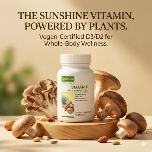 NeoLife Vegan D (90 Tablets) - 100% Plant-Based Vitamin D3 & D2 Immune Booster for Strong Bones & Muscles