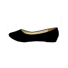 Vintage Suede Flat Shoe - Black