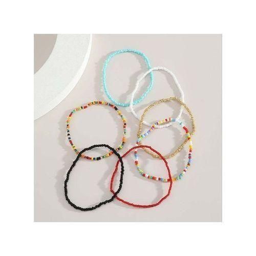 7 Pcs Fashion Bead Ladies Beach Anklet