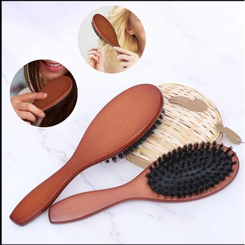 Hair Brush for Women & Men – Wooden Handle Detangling & Styling Brush