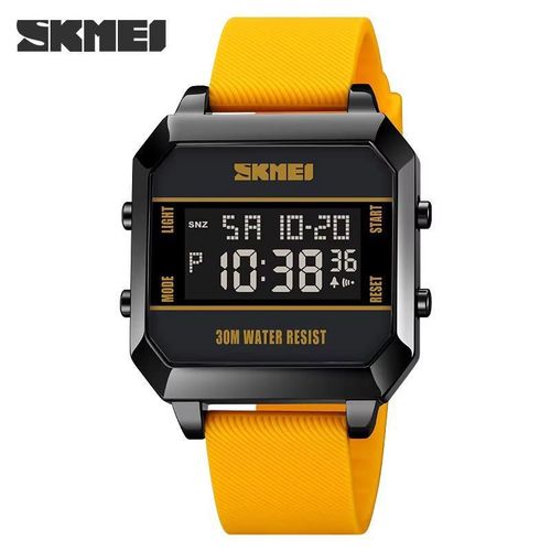 Quality Water-Resistant Yellow Digital Display Designer Wristwatch